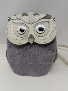 Kate Spade Hoot Owl Crossbody Bag Leather Ivory Gray